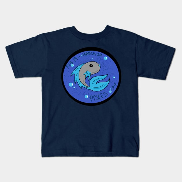 Pisces Fish Kids T-Shirt by SeaglassSorcery